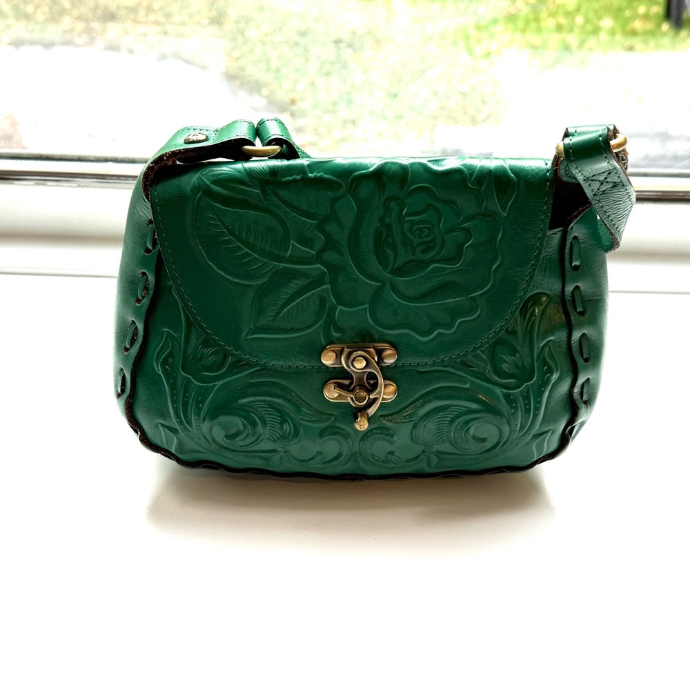 Patricia Nash Michaela Turquoise Tooled Shoulder Bag